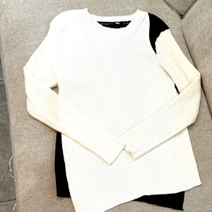 DKNY Donna KaranAsymmetric Women's Black and White Sweater